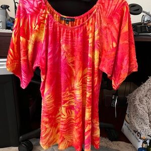 Vibrant Women's Blouse in Pink and Orange